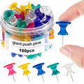 Outus 100 Pcs Giant Push Pins Large Thumb Tacks Plastic Heads 1 Inch Jumbo Push by Outus