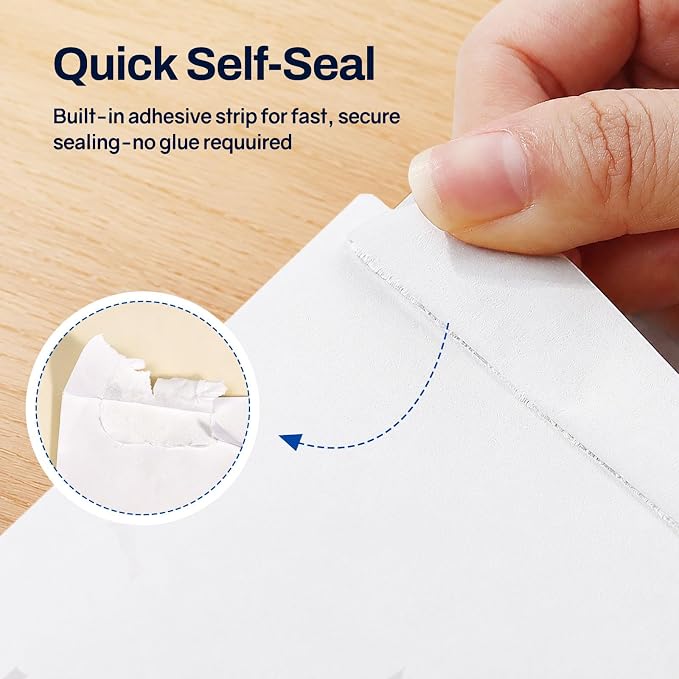 SUNEE Envelopes 9x12, Self Seal Catalog Mailing Envelopes 9x12, 28LB White - Image 4