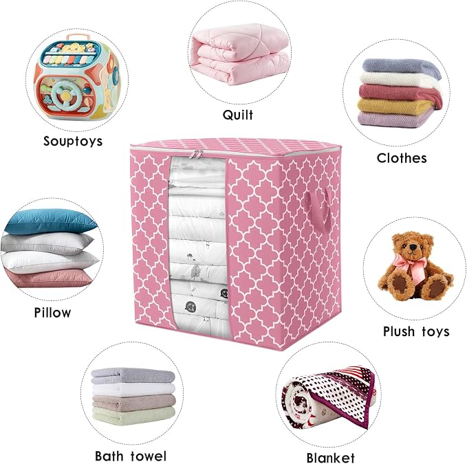 WISELIFE Storage Bags 3 Pack/100L Large Blanket Clothes Organization and - Image 7