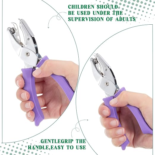 Zonon 3 Pcs Hole Punch Shapes Single Hole Paper Punchers - Image 4