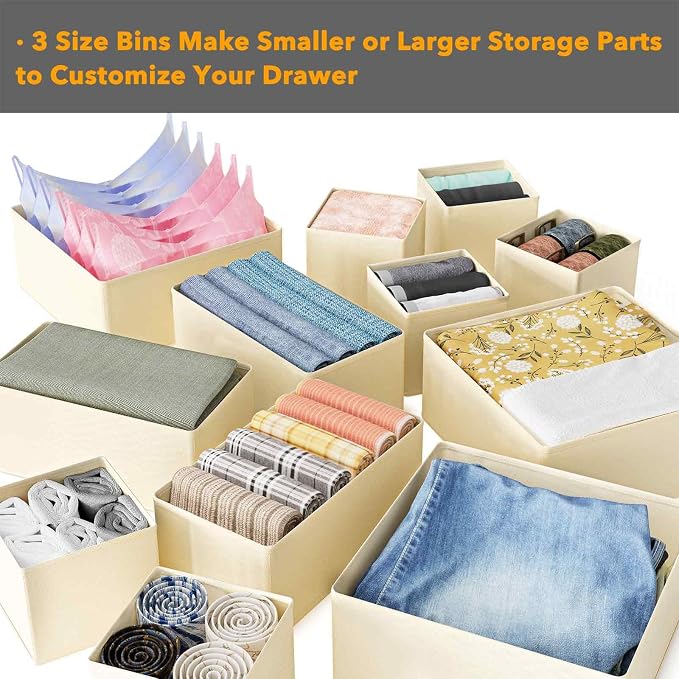 SpaceAid Drawer Organizer for Clothes, 18 Pack Dresser Drawer Organizer Bins - Image 5