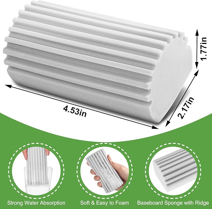 Jeymei 4-Pack Damp Clean Duster Sponge, Damp Dusting Sponge, Duster Baseboard - Image 2