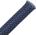25ft - 3/4 inch PET Expandable Braided Sleeving – BlackBlue – Alex Tech Braided by AlexTech