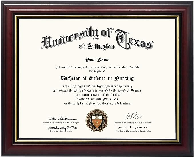 GraduationMall 8.5x11 Certificate Diploma Frame, Solid Wood & UV Protection by GraduationMall%C2%AE