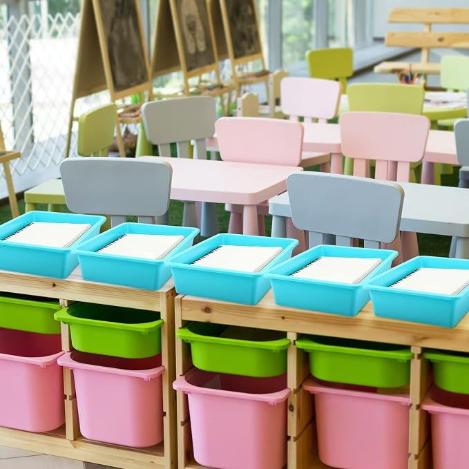 Kigley 10 Pcs Flat Storage Tray Organizer Bin Letter Size Paper Trays - Image 7