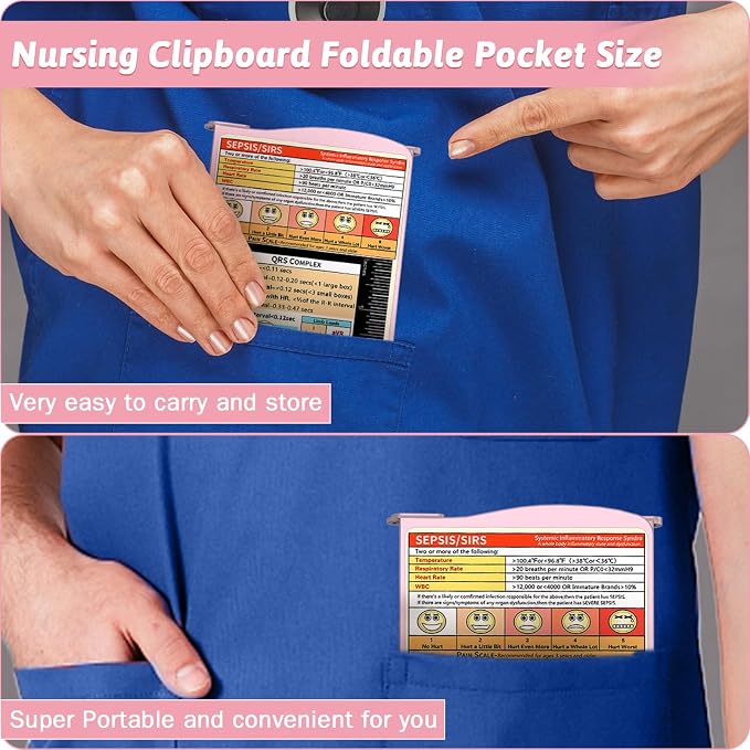 Trustnice Nursing Clipboard Foldable DIY Edition Medical Cheat Sheets Aluminum - Image 3