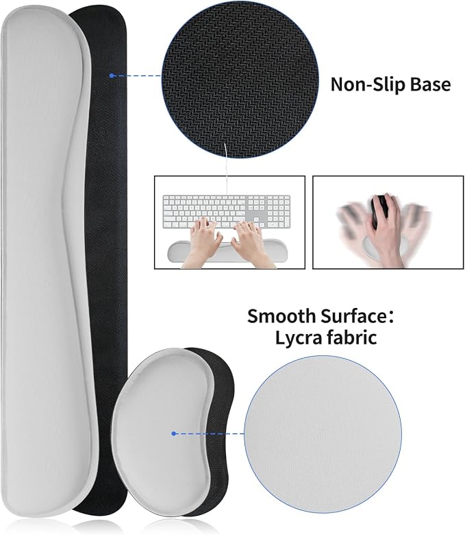 Bloss Leather Desk Pad and Keyboard Wrist Rest, Large Mouse Pad + Keyboard - Image 4