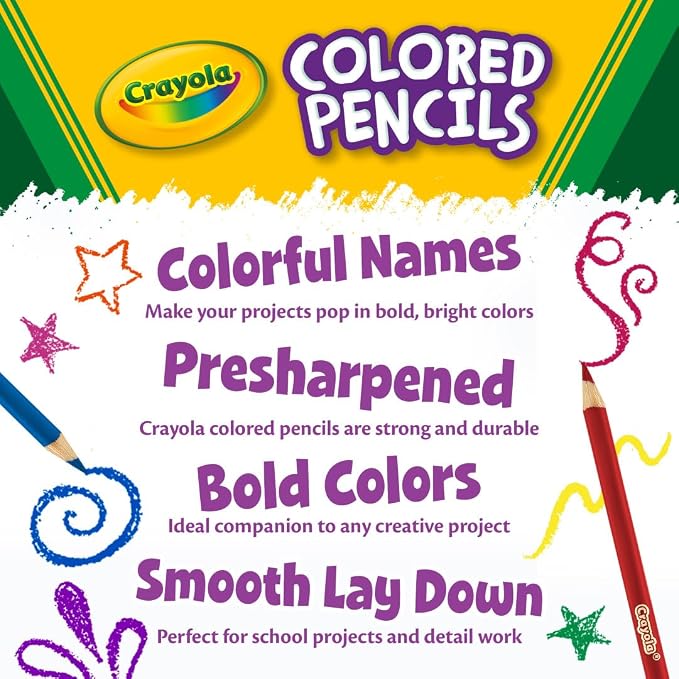 Crayola Colored Pencils, Kids Pencil Set, Pre-Sharpened Coloring Book Pencils - Image 5
