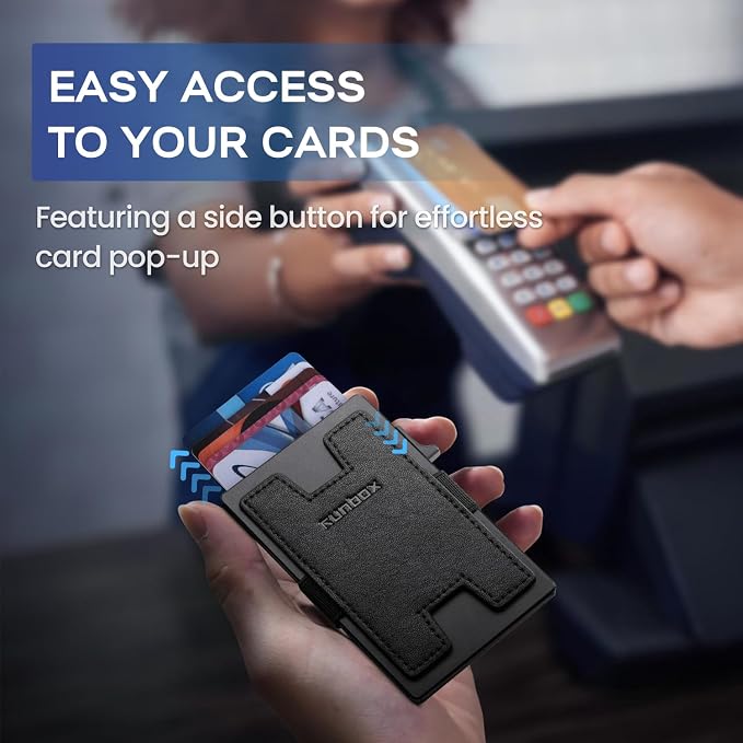 RUNBOX Slim Card Holder Wallet for Men, Minimalist RFID Blocking Wallet - Image 4