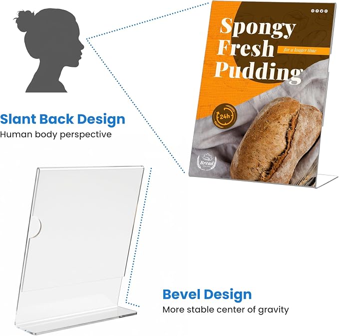 15 Pack Acrylic Sign Holder 8.5 x 11, L-Shape Clear Plastic Display Stand - Image 6