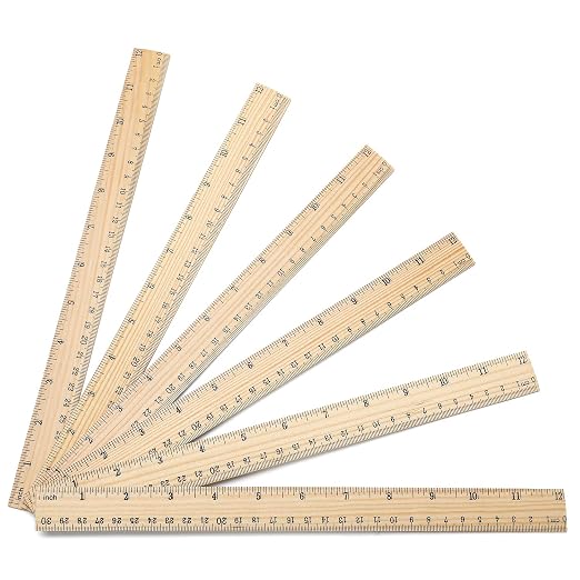 10 Pack Wooden Ruler 12 Inch Rulers Bulk Wood Measuring Ruler Office Ruler 2 by SZLFSX