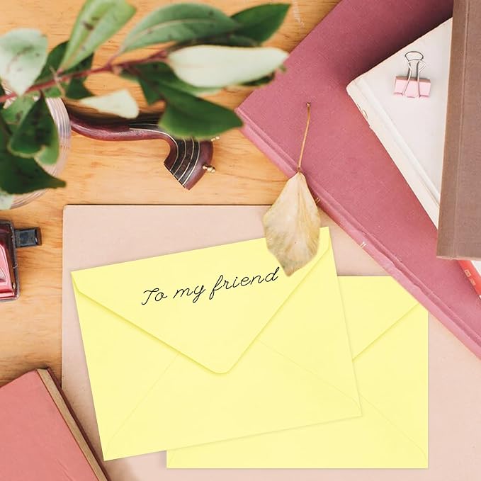 50 Pack A7 Envelopes, Light Yellow Greeting Card Envelopes Self Seal, 5.24 x - Image 3