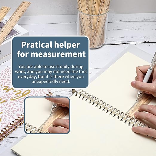 25 Pack Wooden Ruler 12 Inch Rulers Bulk Wood Measuring Ruler Office Ruler 2 - Image 4