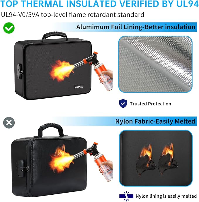 ENGPOW 5200℉ Soft Case Fireproof Document Box - Image 2