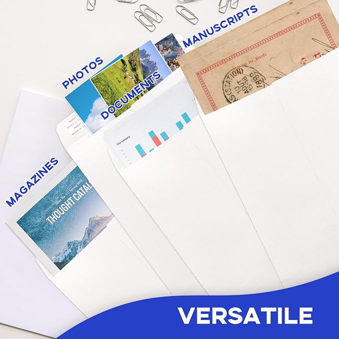Geofun 9x12 Manilla Envelopes Self Seal 25 Pack, Large White Mailing Envelopes - Image 7