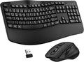 Wireless Keyboard and Mouse Combo, 2.4G Full Size Wave Keys Ergonomic Keyboard by Unknown