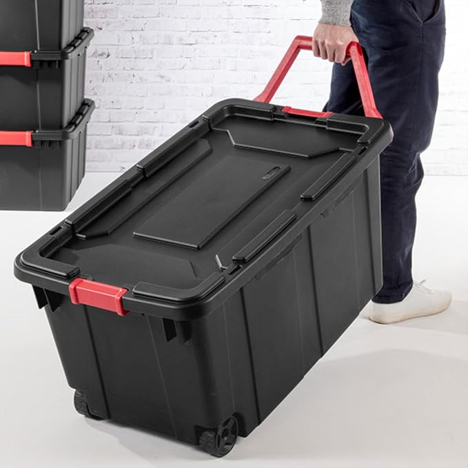 Sterilite Heavy Duty 40 Gallon Wheeled Industrial Storage Tote - Image 4