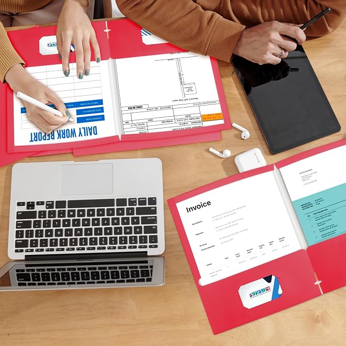 BIBRADAA® 50 Packs Red Folders - Image 5