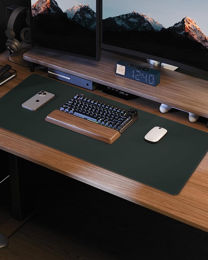 Leather Desk Pad Protector, Non-Slip PU Leather Blotter, Laptop Desk Pad - Image 7
