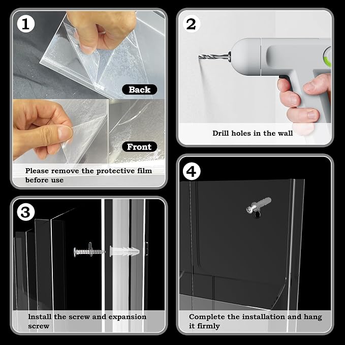 Acrylic Brochure Pamphlet Holder, 9 Magazine Holders, Trifold Flyer Rack - Image 8