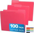 100 Packs Colored File Folders, Rose Red File Folders, Two Tone Color File by Unknown