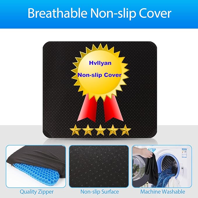 Hvllyan Gel Seat Cushion for Long Sitting, Gel Cushion for Wheelchair Soft - Image 7