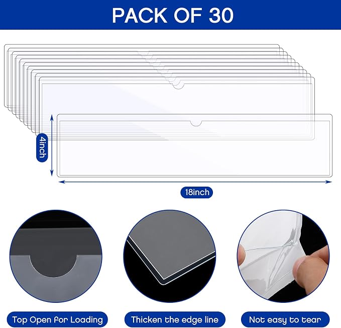 Chinco 30 Pcs Self Adhesive Pockets, Bin Labels - Image 2