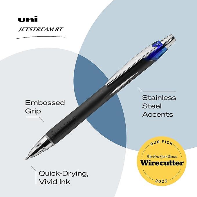 uniball Jetstream RT Retractable Ballpoint Pen, Medium Point, 12 Pack - Image 5