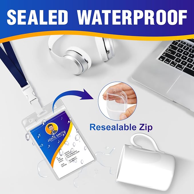 10Pack Vertical ID Badge Holder - Image 3