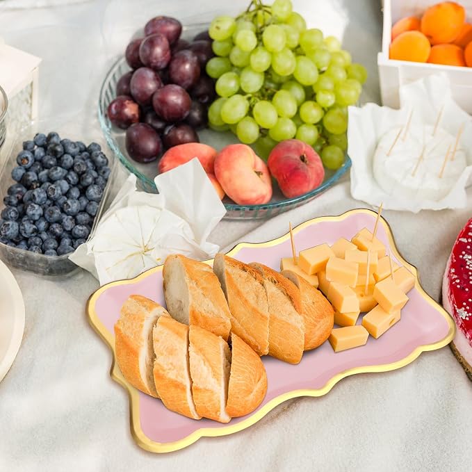 Havawish 24 Pcs 9" x 13" Pink Disposable Paper Serving Trays and Platters Food - Image 6