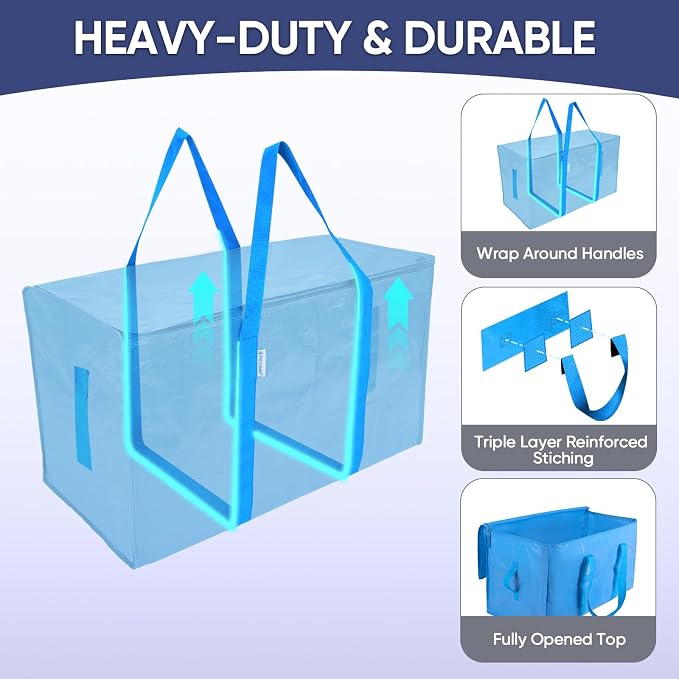 TICONN 4 Pack Extra Large Moving Bags Heavy Duty - Image 3