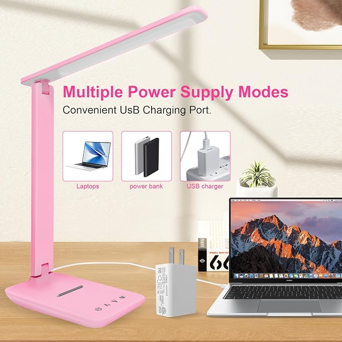 White crown LED Desk Lamp Dimmable Table Lamp Reading Lamp - Image 5