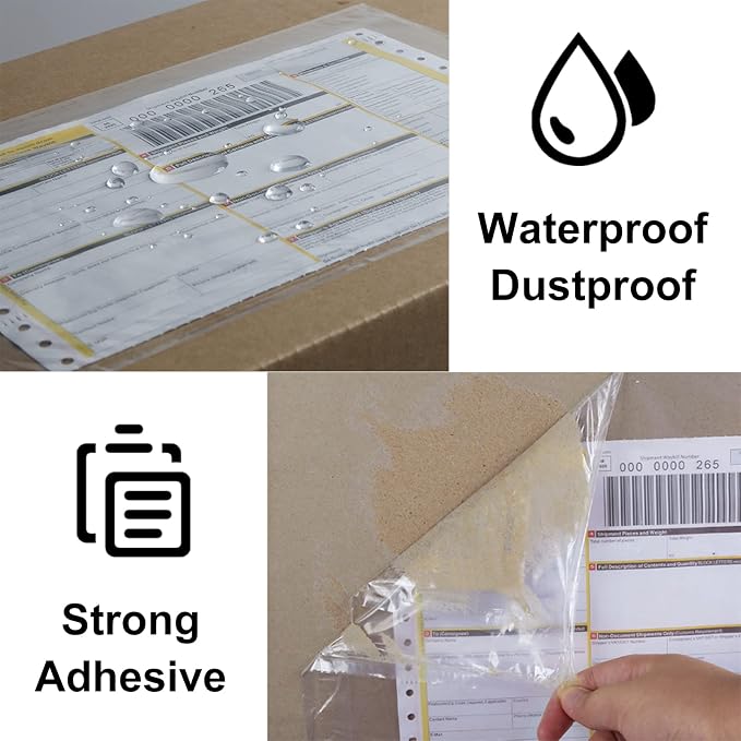 LabelMore 7.5" x 5.5" Clear Plastic Adhesive Packing List Mailing Shipping - Image 5