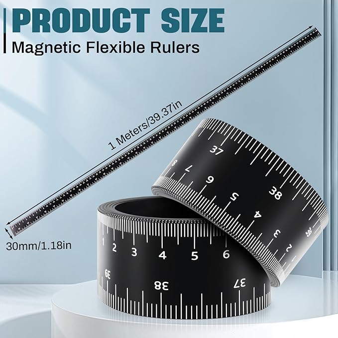 Relaxweex 1 Pcs 39.37 Inch Magnetic Ruler Flexible Tape Magnetic Tape Measure - Image 2