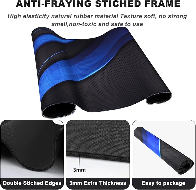 Desk Pad, Large Gaming Mouse Pad, Extended Keyboard Mouse Mat Desk Pad - Image 3