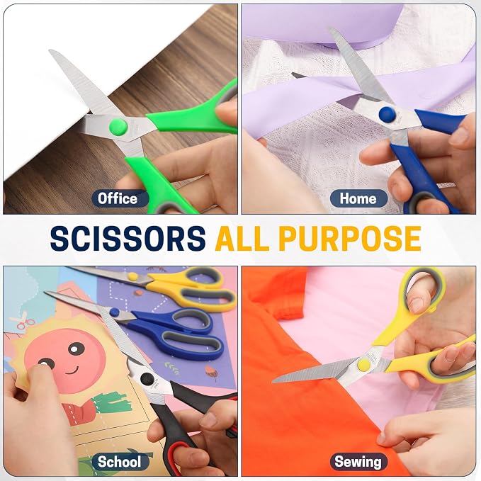 36 Packs 8" Multipurpose Scissors, Ultra Sharp Blade Shears, Comfort-Grip - Image 8