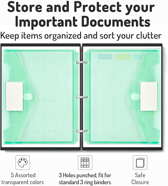 Forvencer Binder Pocket, 24 Pack Super Heavyweight Plastic Folders - Image 3