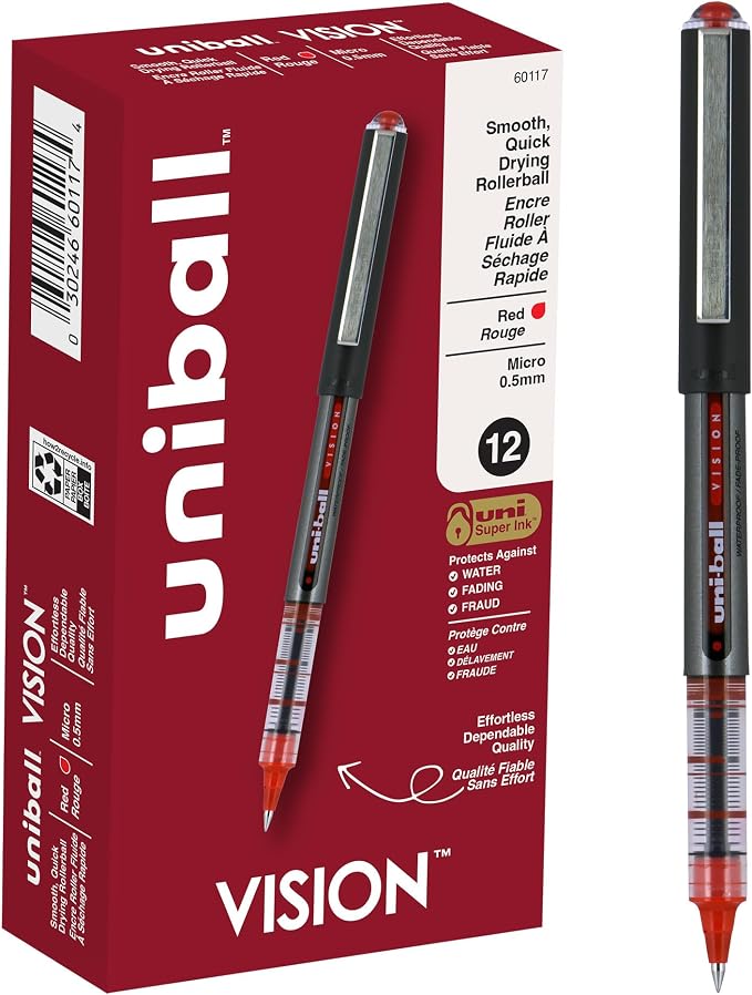 uniball Vision Roller Ball Pen, Micro 0.5 Mm by uni-ball