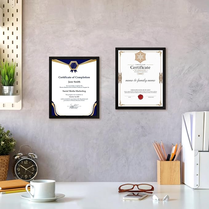 FIXSMITH 8.5x11 Diploma Frame, 2 Pack Certificate Frames - Image 6