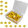 100 Pcs Thumb Tacks, Drawing Pins, Metal Flat Push Pins, Round Head Drawing Pins by FOHOLA