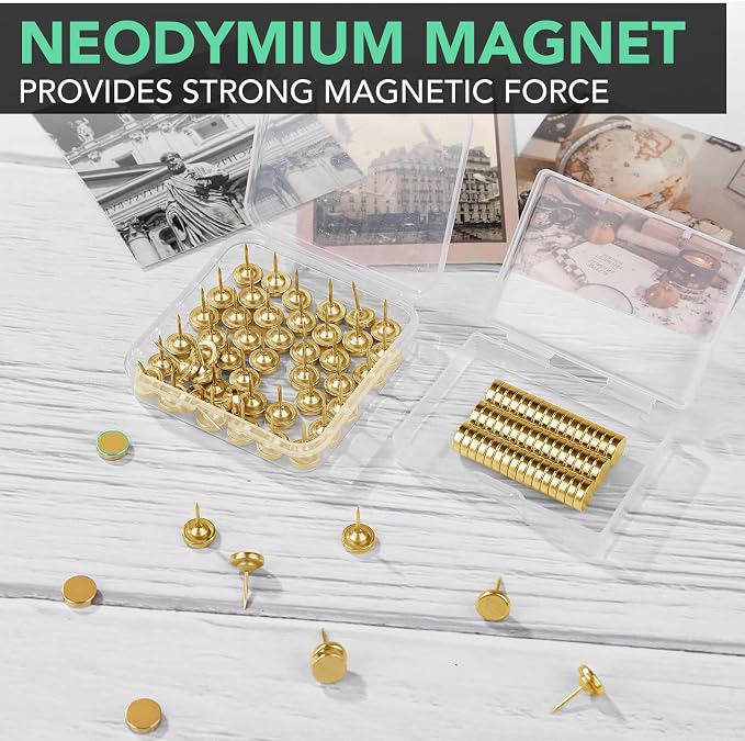 E BAVITE 20 Set Magnetic Push Pins, Flat Push Pin, Magnetic Thumb Tacks - Image 6