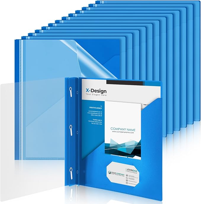 Teling 24 Pcs Clear Front Report Covers by Teling