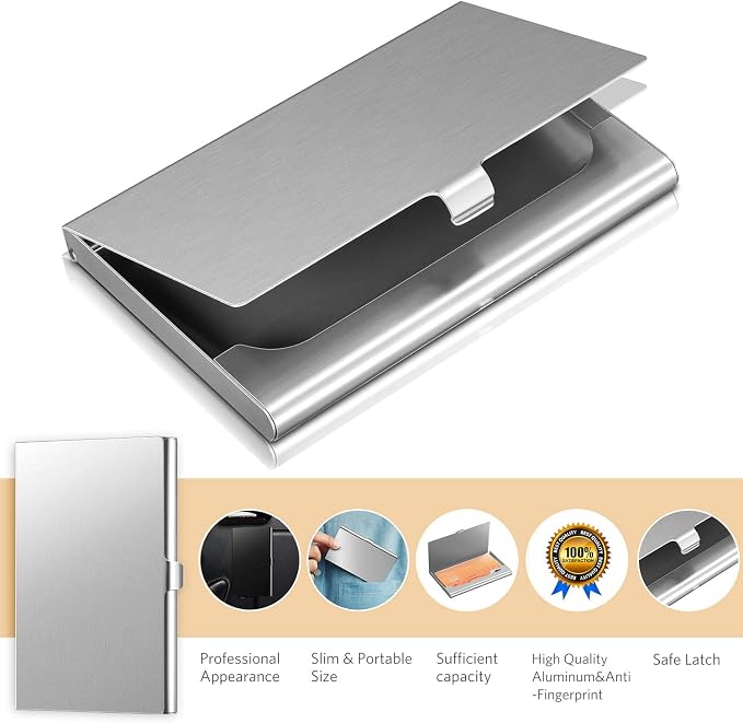 Leinuosen 10 Pack Business Name Card Holder Case Aluminum Business Name Card - Image 3