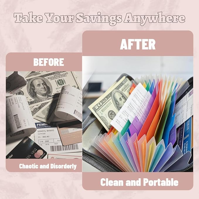 2pcs Portable Receipt Organizer & Coupon Holder, 12 Pockets Accordion Expanding - Image 5