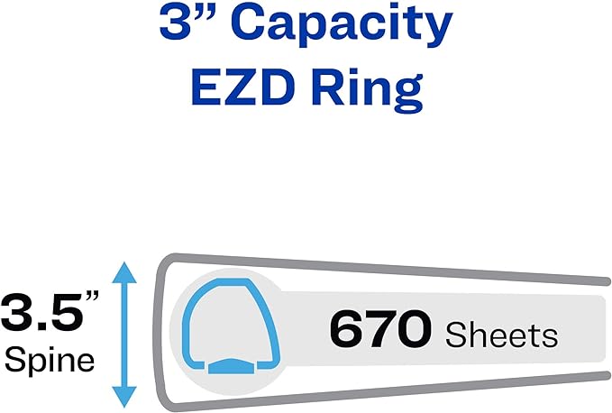 Avery Heavy-Duty View 3 Ring Binder, 3 Inch One Touch EZD Rings, 670-Sheet - Image 3
