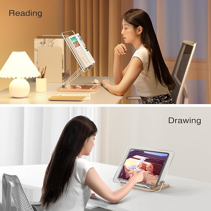 Adjustable Acrylic Book Stand for Reading, Book Holder - Image 2