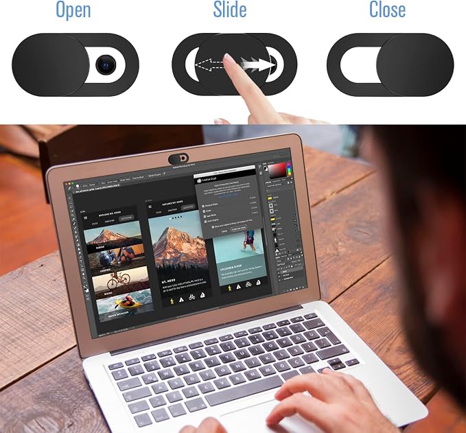 Toojcc Laptop Camera Cover Slide, Ultra-Thin Webcam Cover Compatible - Image 3