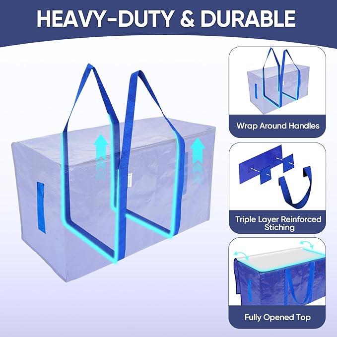 TICONN 2 Pack Extra Large Moving Bags Heavy Duty - Image 2