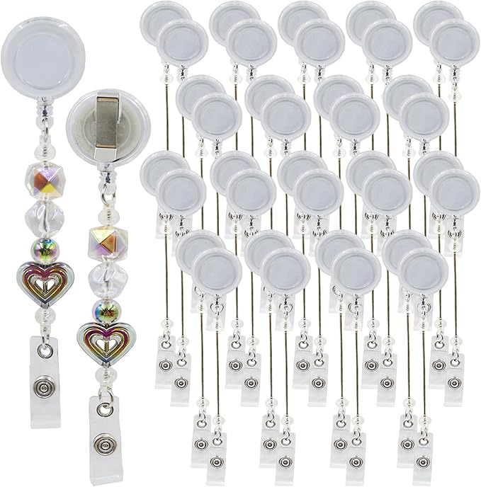 15pcs Beadable Badge Reels Making Kits by Unknown