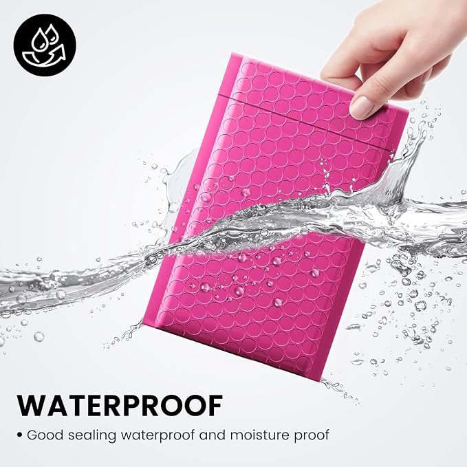 Fuxury Bubble Mailers 4x8" Pink Padded Envelopes 19200 Pack Bulk Strong - Image 4